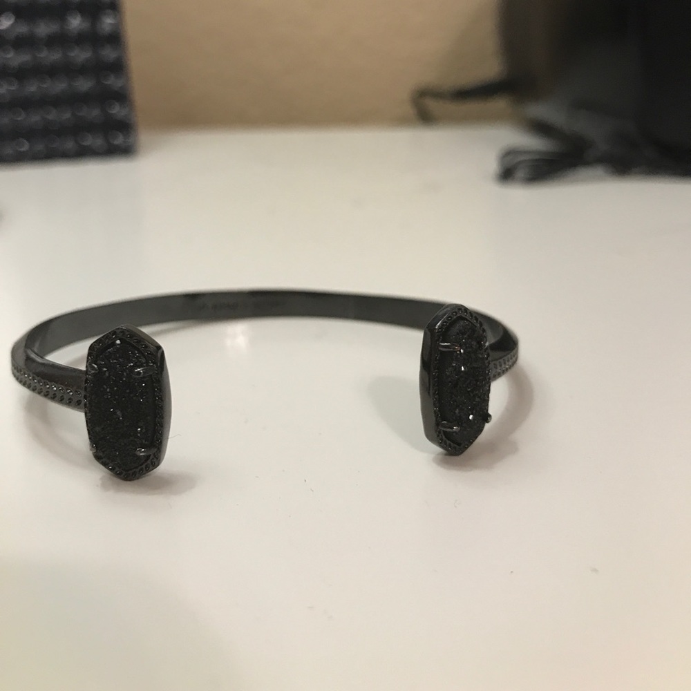Kendra Scott Elton Cuff- Black Drusy/ Gunmetal